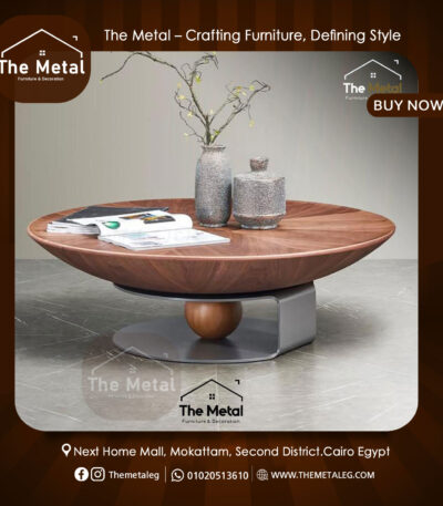 Round Center Table – Modern Wood & Metal Design