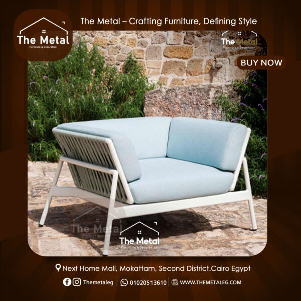 Modern White Shell Armchair – Metal Frame & Plush Comfort