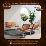 Modern Living Set – Metal Frame Sofa & Armchairs by The Metal
