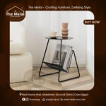 Modern Side Table – Metal Frame with Glass or Wood Top by The Metal