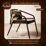 Geometric Metal Chair – Modern Geo Design with Comfortable Upholstery