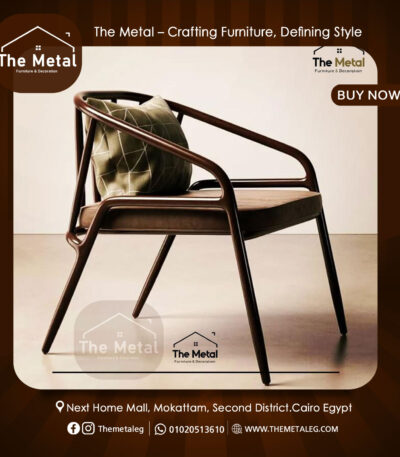 Geometric Metal Chair – Modern Geo Design with Comfortable Upholstery