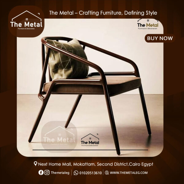 Geometric Metal Chair – Modern Geo Design with Comfortable Upholstery