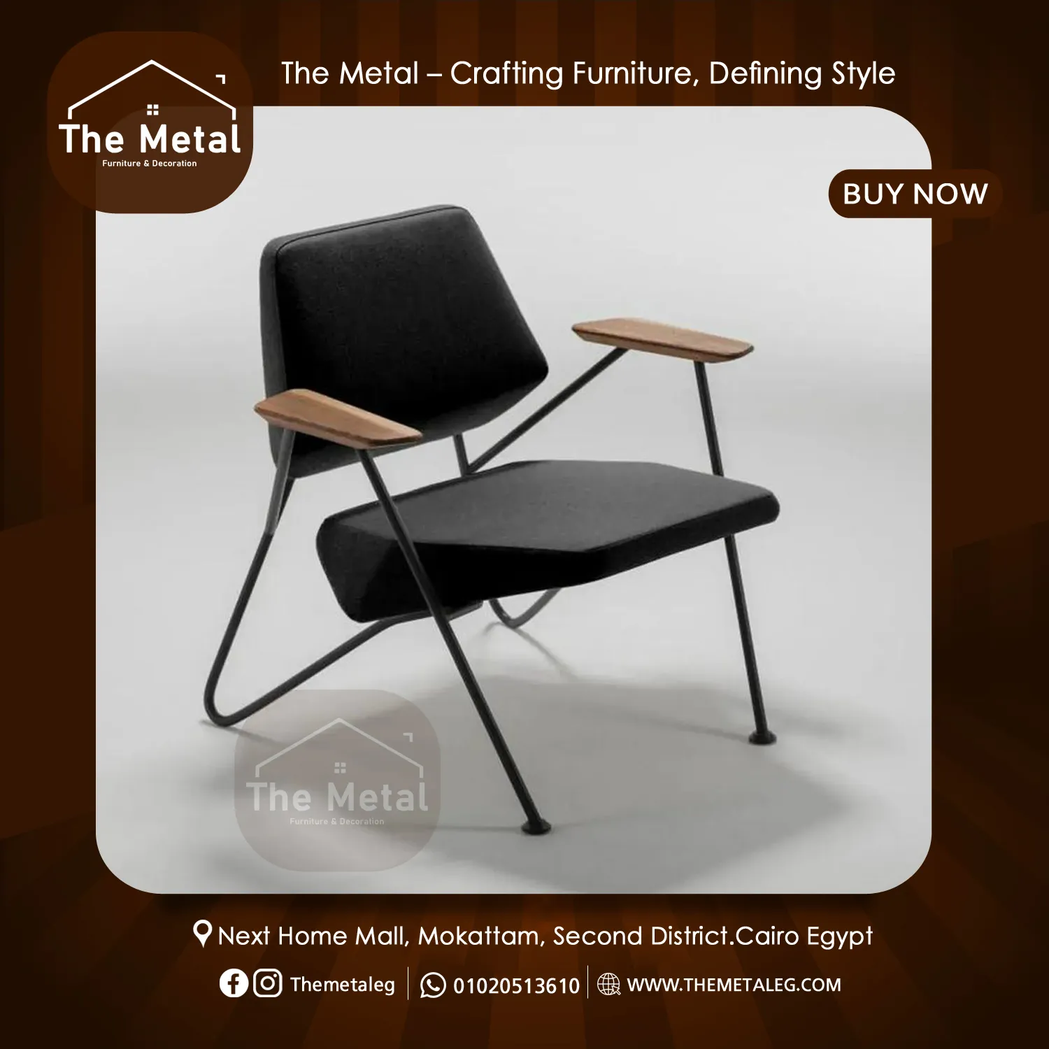 Cassio Chair — Modern Metal Armchair Cassio Chair — Modern Metal Armchair