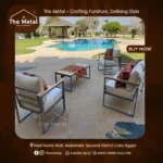Santorini Outdoor Furniture Set – Wood & Metal – Waterproof Fabric - Image 3