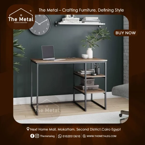 Wood & Metal Home Office – Industrial Computer Desk