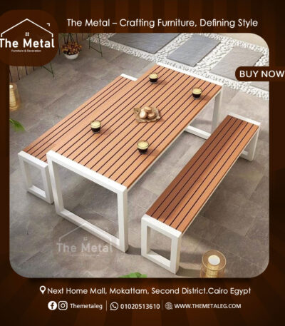 Haya Outdoor Dining Table – Premium Weather-Resistant Wood & Metal Furniture