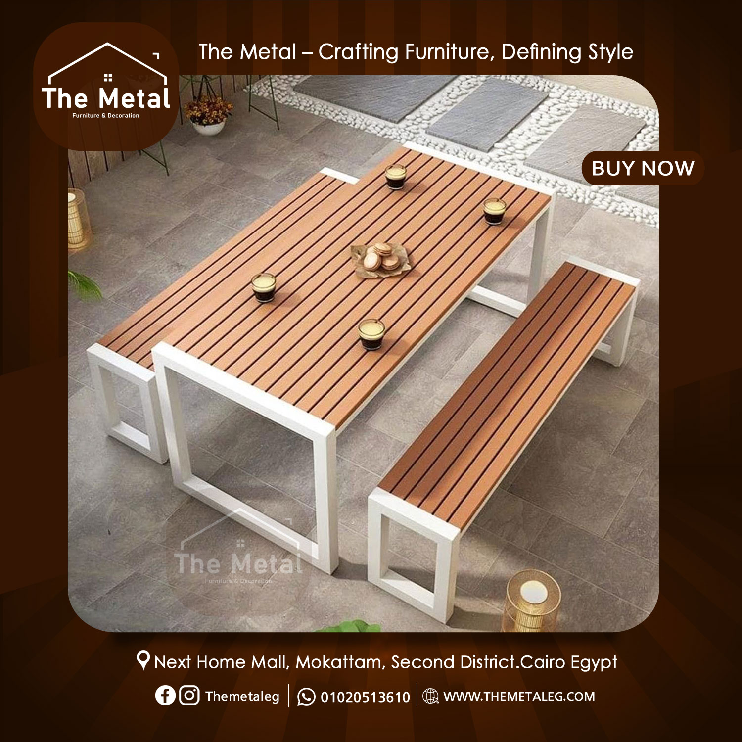 Haya Outdoor Dining Table – Premium Weather-Resistant Wood & Metal Furniture Haya Outdoor Dining Table – Premium Weather-Resistant Wood & Metal Furniture