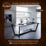 Wood & Metal Computer Desk – Industrial Rustic Writing Table