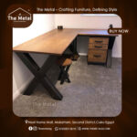 L-Shape Office Desk – Wooden & Metal Corner Desk