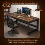 Wood & Metal Computer Desk – Industrial Rustic Home Office Desk