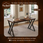 Wood & Metal Computer Desk – Industrial Rustic Office Desk