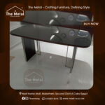 Wood Metal & Glass Computer Desk – Industrial Rustic Home Office Desk (160×70 cm)