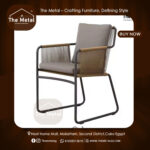 Hand-Woven Curved Lounge Chair – Natural Elegance (The Metal)