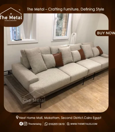 Laura U Outdoor Sofa – Modern Wood & Metal Design