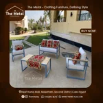 Santorini Outdoor Furniture Set – Wood & Metal – Waterproof Fabric