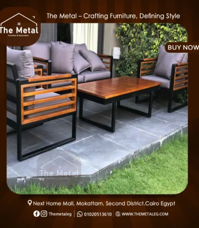 Samoa – Outdoor Wood & Metal Armchair Set