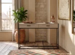 "Farmhouse with Drawers" Desk مكتب كمبيوتر بـ أدراج – خشب ومعدن