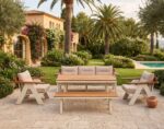 Havana Outdoor Set – Pine Wood & Electrostatic – طقم أثاث خارجي فاخر (كنبة وكراسي وترابيزة وبيتش)