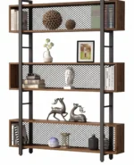 "Nova" Bookshelf – Wood & Metal مكتبة نوفا مودرن – خشب ومعدن