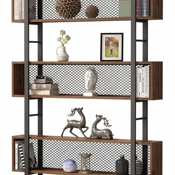 "Nova" Bookshelf – Wood & Metal مكتبة نوفا مودرن – خشب ومعدن