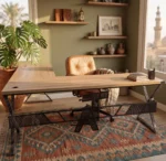"Premium L-Shaped" Desk مكتب زاوية مميز – خشب ومعدن