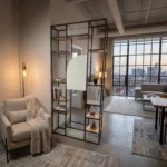 "Norma" Bookshelf – Wood & Metal مكتبة نورما مودرن – خشب ومعدن