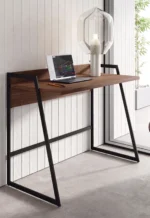"Industrial Rustic" Writing Table مكتب كمبيوتر ودراسة – خشب ومعدن