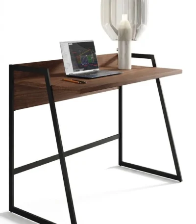 "Industrial Rustic" Writing Table مكتب كمبيوتر ودراسة – خشب ومعدن