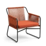 كرسي لاونج ووفن المنحني – Hand Woven Curved Lounge Chair