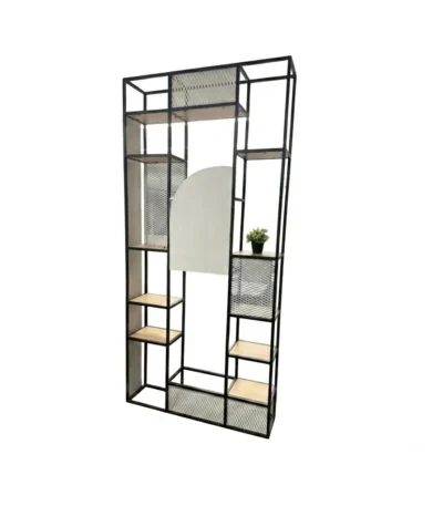 "Norma" Bookshelf – Wood & Metal مكتبة نورما مودرن – خشب ومعدن