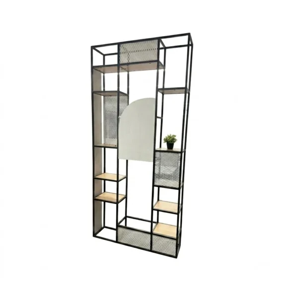 "Norma" Bookshelf – Wood & Metal مكتبة نورما مودرن – خشب ومعدن