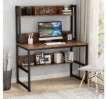 "Industrial with Shelf" Desk مكتب كمبيوتر بـ رف – خشب ومعدن