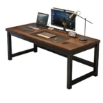 "Industrial Rustic" Desk مكتب كمبيوتر كلاسيك – خشب ومعدن