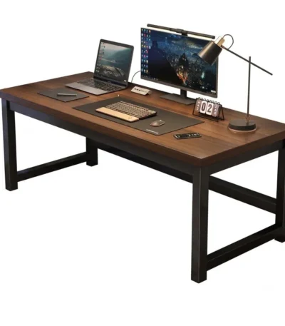 "Industrial Rustic" Desk مكتب كمبيوتر كلاسيك – خشب ومعدن