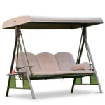 "Patio Luxury Swing Sofa" أرجوحة حدائق فاخرة – ألومنيوم وقماش ووتربروف
