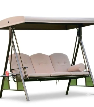 "Patio Luxury Swing Sofa" أرجوحة حدائق فاخرة – ألومنيوم وقماش ووتربروف