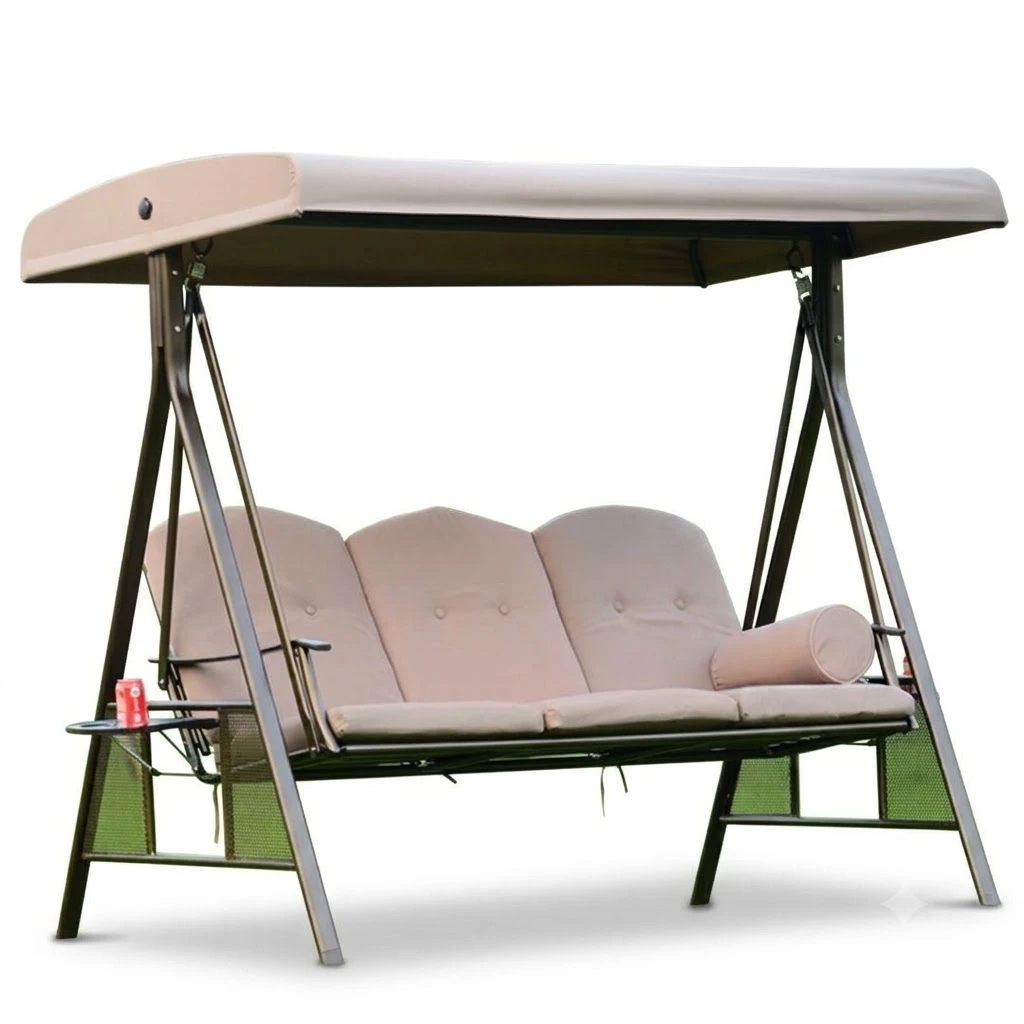 "Patio Luxury Swing Sofa" أرجوحة حدائق فاخرة – ألومنيوم وقماش ووتربروف