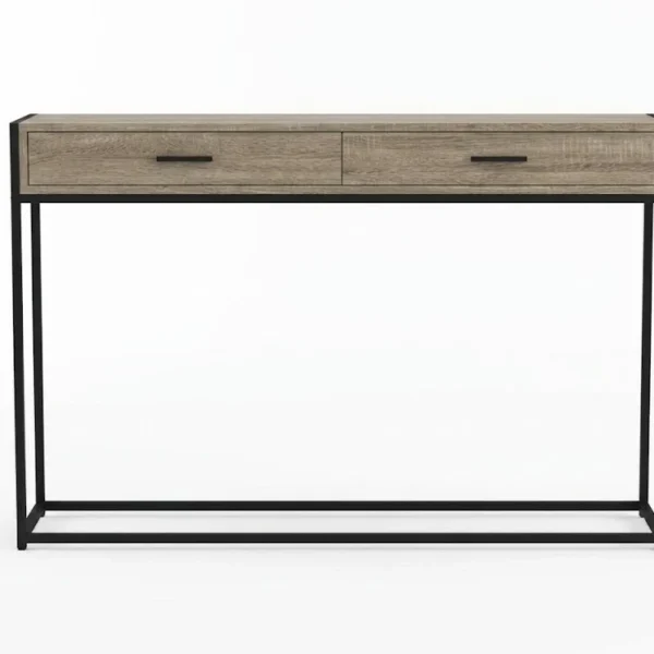 "Farmhouse with Drawers" Desk مكتب كمبيوتر بـ أدراج – خشب ومعدن