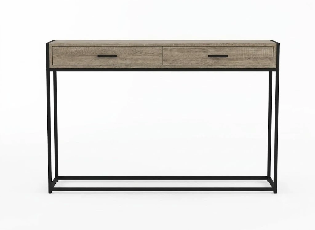 "Farmhouse with Drawers" Desk مكتب كمبيوتر بـ أدراج – خشب ومعدن