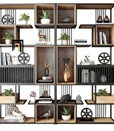 "Norma" Bookshelf مكتبة ووحدة أرفف مودرن بتصميم هندسي مميز