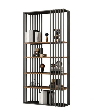 "Tier" Bookshelf – Wood & Metal Design مكتبة تير مودرن بتصميم خشبي ومعدني