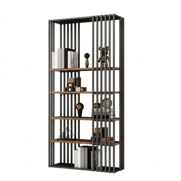 "Tier" Bookshelf – Wood & Metal Design مكتبة تير مودرن بتصميم خشبي ومعدني