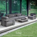 "Perfect Balance Outdoor Set" طقم جلسة خارجية مودرن – ألومنيوم وقماش ووتربروف