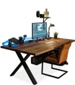 "Industrial" Computer Desk مكتب كمبيوتر صنعتي – خشب ومعدن