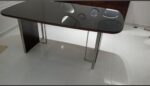 Wood Metal & Glass Computer Desk – مكتب كمبيوتر خشب ومعدن وزجاج