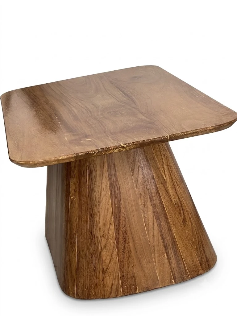ترابيزة جانبية تيك طبيعي فاخرة - Vera Luxury Wood End Table