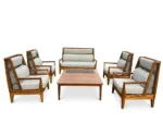 "Urban Outdoor Set" طقم حدائق خارجي فاخر – خشب تيك ومعدن