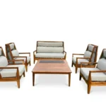 "Urban Outdoor Set" طقم حدائق خارجي فاخر – خشب تيك ومعدن
