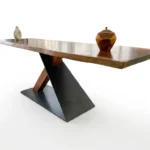 ترابيزة سفرة ومكتب تيك طبيعي مودرن - Xylon Live Edge Solid Wood Table